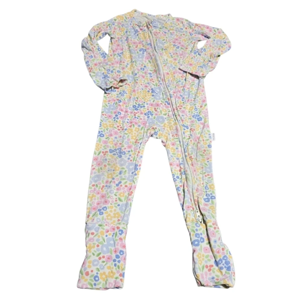 The Uptown Baby Bamboo Colorful Floral Print Pajamas 6-12 Months